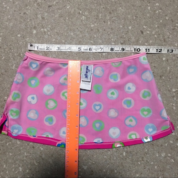 Swim cover up skirt pink hearts native girl Sz 6X - Picture 5 of 9